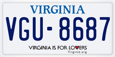 VA license plate VGU8687