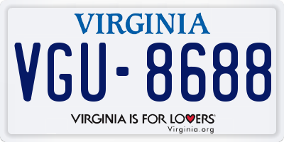 VA license plate VGU8688