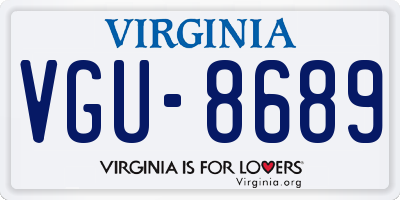 VA license plate VGU8689