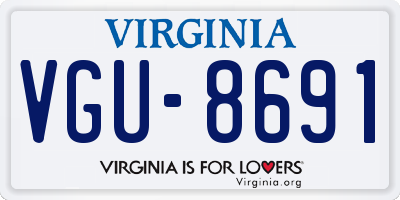 VA license plate VGU8691