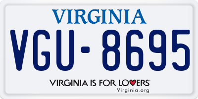 VA license plate VGU8695