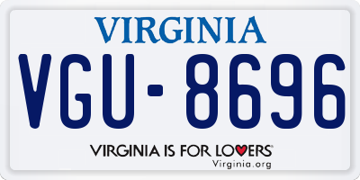 VA license plate VGU8696