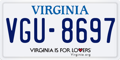 VA license plate VGU8697