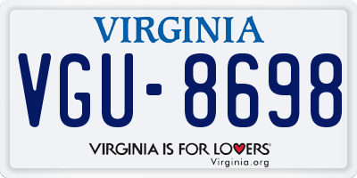 VA license plate VGU8698