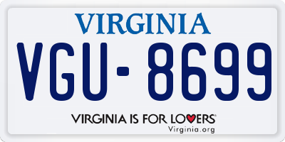 VA license plate VGU8699