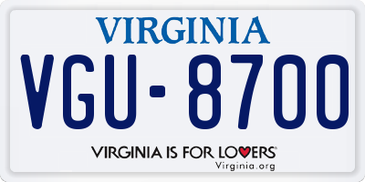 VA license plate VGU8700