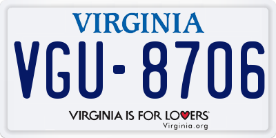 VA license plate VGU8706