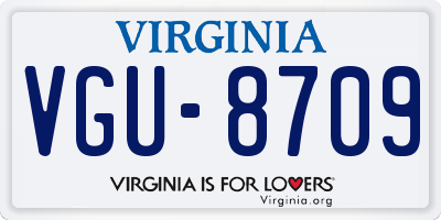 VA license plate VGU8709
