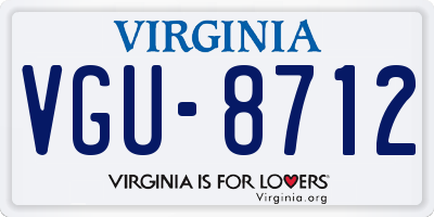 VA license plate VGU8712