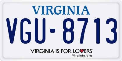 VA license plate VGU8713