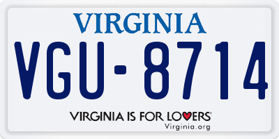 VA license plate VGU8714