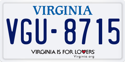 VA license plate VGU8715