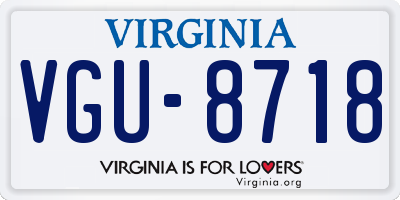 VA license plate VGU8718