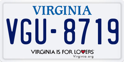 VA license plate VGU8719