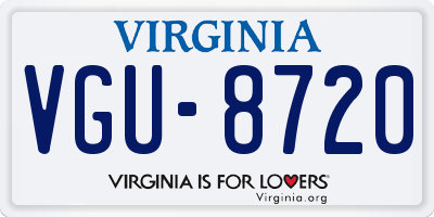 VA license plate VGU8720