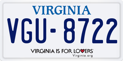 VA license plate VGU8722