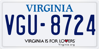 VA license plate VGU8724
