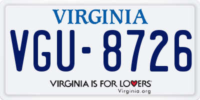 VA license plate VGU8726