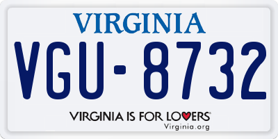 VA license plate VGU8732