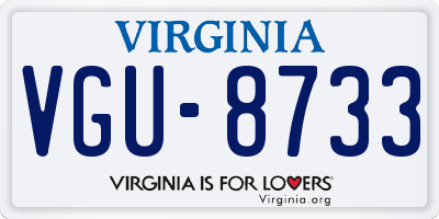 VA license plate VGU8733