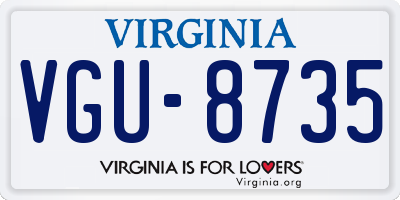 VA license plate VGU8735