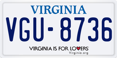 VA license plate VGU8736