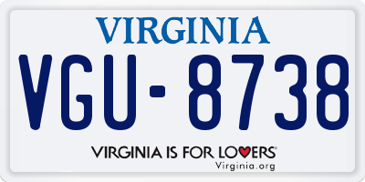 VA license plate VGU8738
