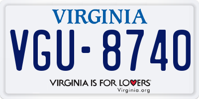 VA license plate VGU8740