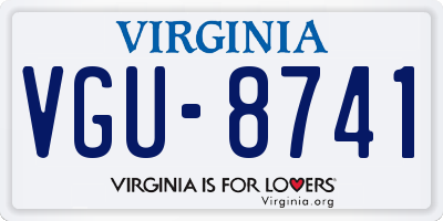 VA license plate VGU8741
