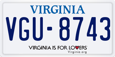 VA license plate VGU8743