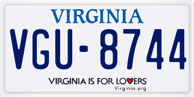 VA license plate VGU8744