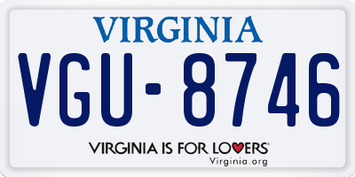 VA license plate VGU8746