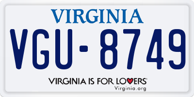 VA license plate VGU8749