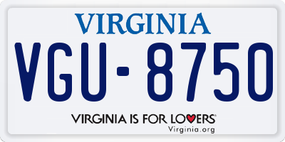 VA license plate VGU8750