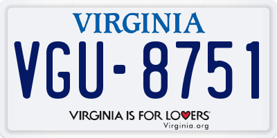 VA license plate VGU8751