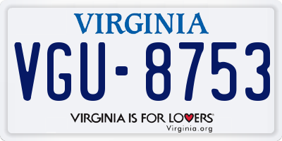 VA license plate VGU8753