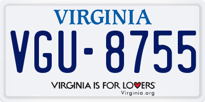 VA license plate VGU8755