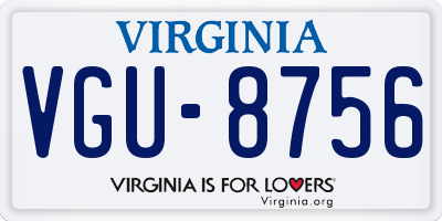 VA license plate VGU8756