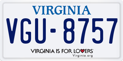 VA license plate VGU8757