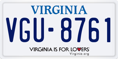 VA license plate VGU8761