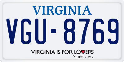 VA license plate VGU8769