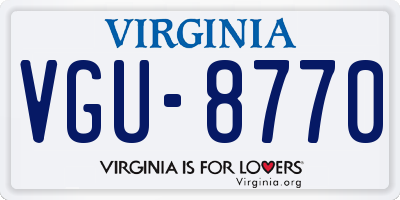 VA license plate VGU8770