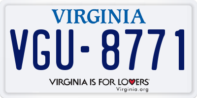 VA license plate VGU8771
