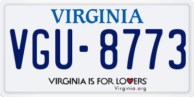 VA license plate VGU8773