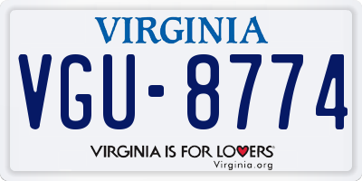 VA license plate VGU8774