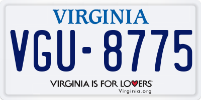 VA license plate VGU8775