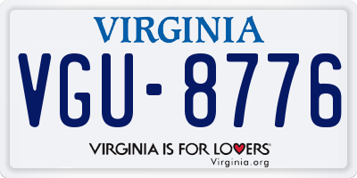 VA license plate VGU8776