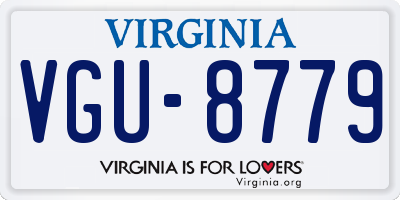 VA license plate VGU8779
