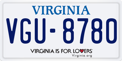 VA license plate VGU8780