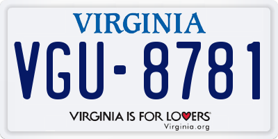 VA license plate VGU8781